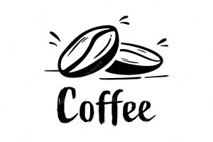 Silhouette coffee bean logo for coffee drink
