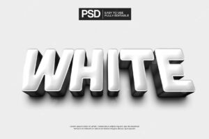 Simple clean white text effect
