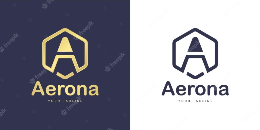 Simple letter a logo with "hexagon shape" concept