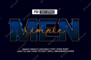 Simple men text style effect