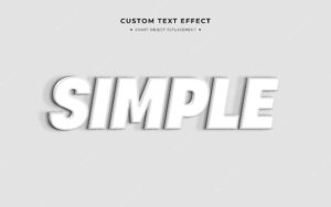 Simple white 3d text style effect