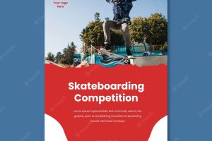 Skateboarding concept poster template