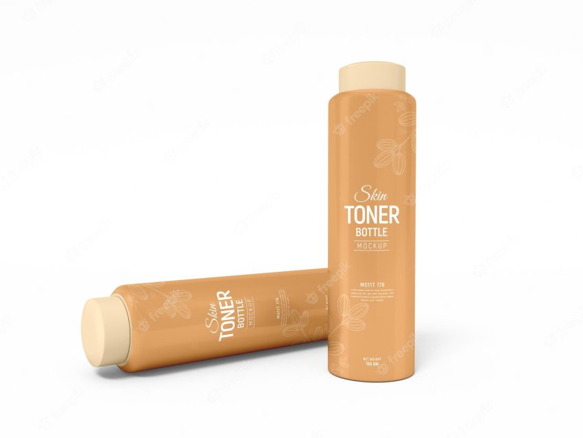 Skin toner cosmetic bottle mockup