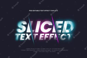 Sliced editable text effect