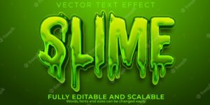 Slime text effect, editable green and sticky text style