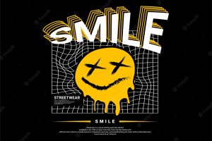 Smile writing design, suitable for screen printing t-shirts, clothes, jackets and others