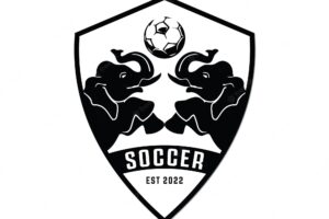 Soccer football elephant sport logo design soccer logo or football club sign badge vector
