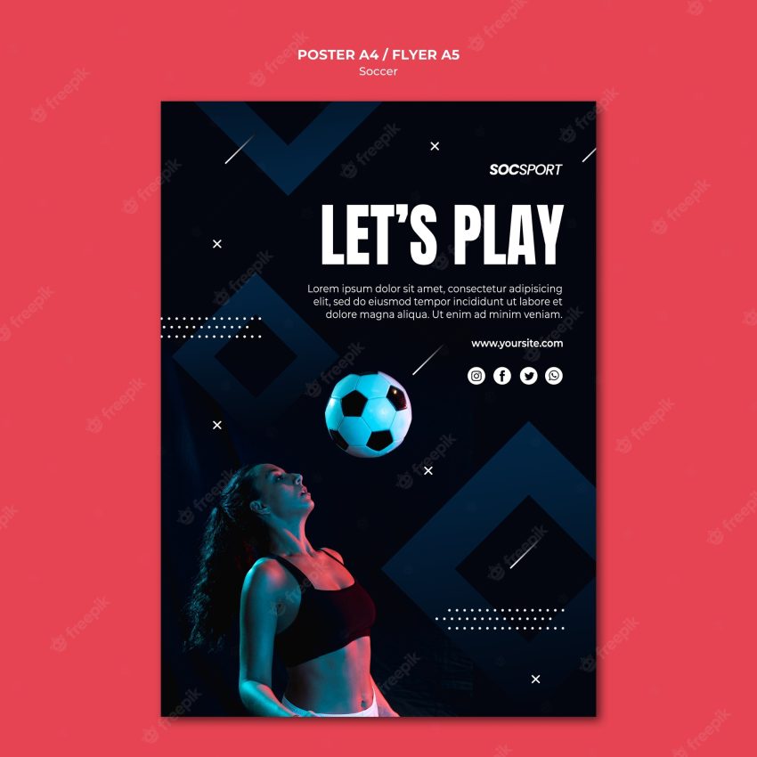 Soccer poster template design