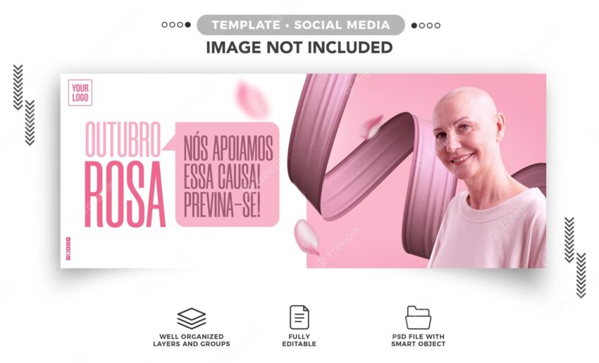 Social media banner october rose against breast cancer