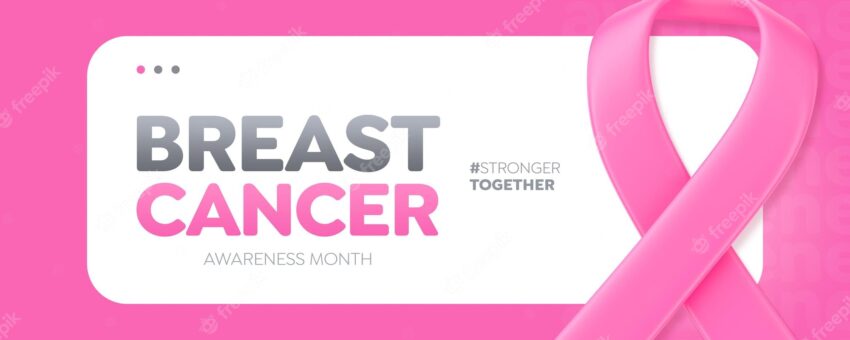 Social media banner template breast cancer awareness pink october campaign