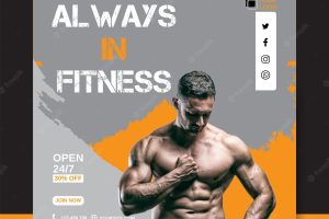 Social media post instagram for fitness center promotion