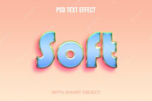 Soft 3d style text effect