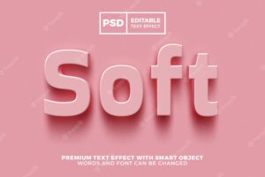 Soft pink love bold elegant 3d editable text effect style