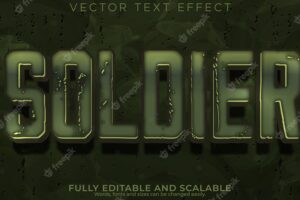 Soldier text effect editable army text style