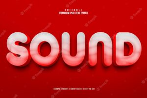 Sound red fully editable premium psd text effect generator