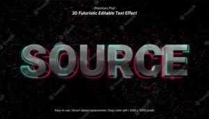 Source text style effect template