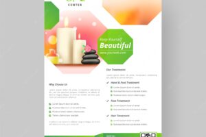 Spa flyer template or advertising poster.