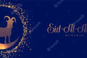 Sparkling eid al adha festival banner design