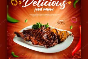 Special delicious food social media banner post template