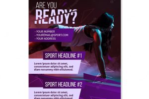 Sport brochure template with photo