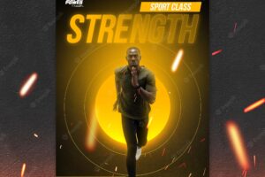 Sport class with discount poster template