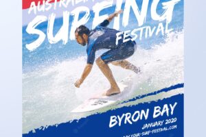 Sport flyer for surfing festival