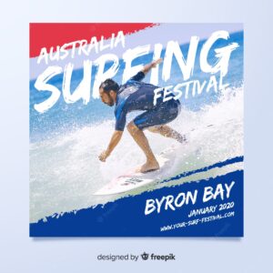 Sport flyer for surfing festival