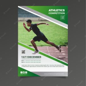 Sport flyer template with image