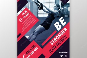 Sport flyer template with photo