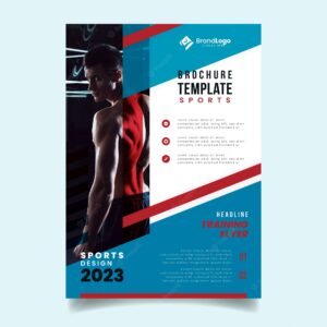 Sport flyer template with photo