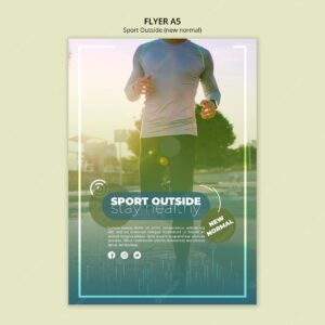Sport outside flyer template concept