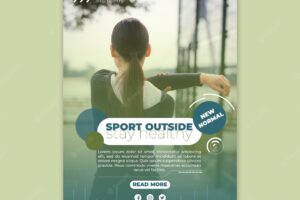 Sport outside poster template design