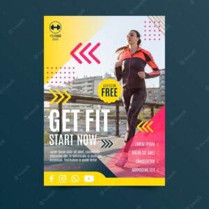 Sport poster design woman running