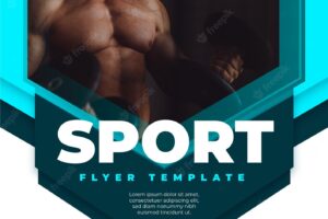 Sport poster with photo of man working out