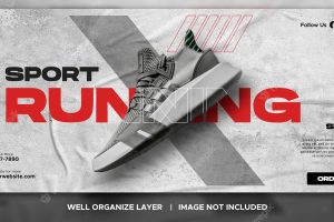 Sport sneakers shoes sale for social media instagram post and facebook web banner template