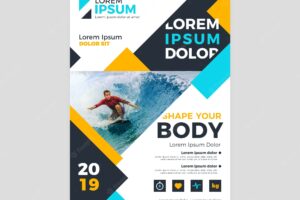 Sport surfing flyer with photo