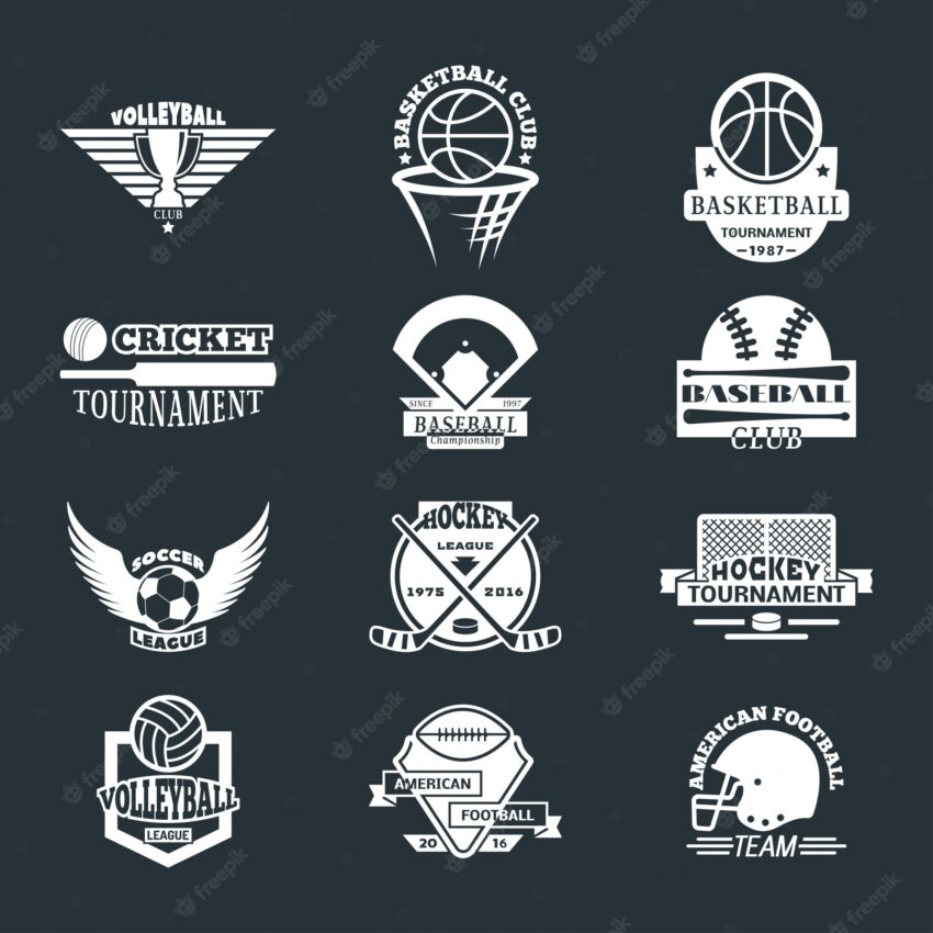 Sport team logo badge set.