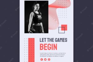 Sport and training vertical poster template