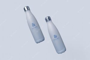 Sport water bottles mockup