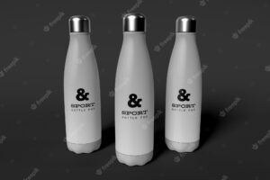 Sport water bottles mockup