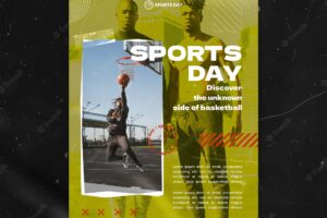 Sports day vertical flyer template