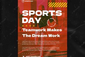 Sports day vertical poster template
