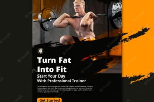 Sports and fitness classes vertical flyer template