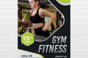 Sports poster with photo of woman training