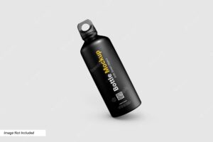 Sporty water bottle mockup design isolated