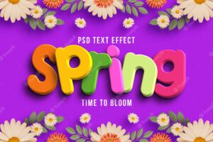 Spring floral editable text effect