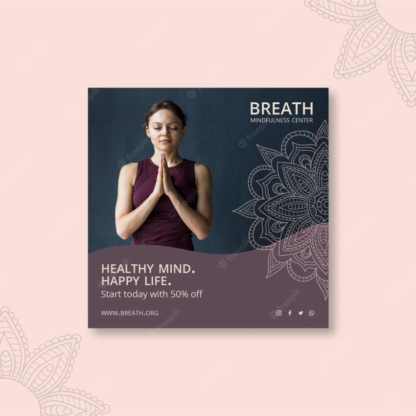 Squared flyer for meditation and mindfulness