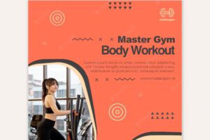 Squared flyer template for gym fitness
