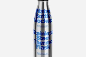 Stainless steel water bottle smart psd template sport bottle