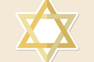 Star of david jewish symbol sticker vector